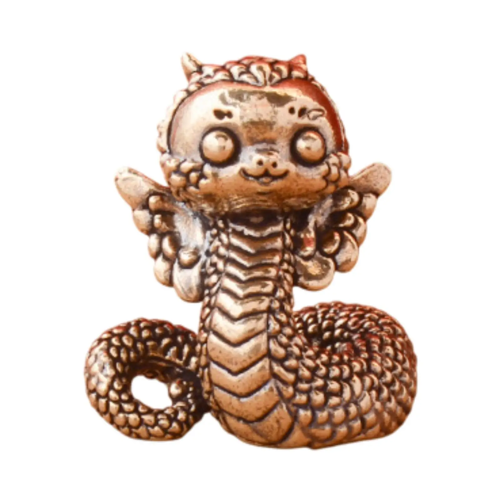 Mini Cute Chinese New Year Snake Figurine 2.7x3cm Feng Shui Ornament for Side Table Collection