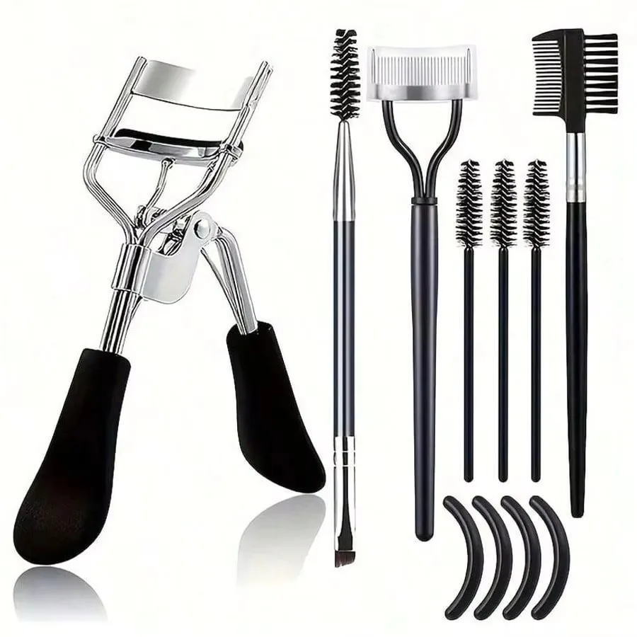 5pcs Eyelash Curler Set With Replacement Pads For Women Eyelashes Curling Tweezers Clips Lash Mascara Wands Brush Makeup Tool