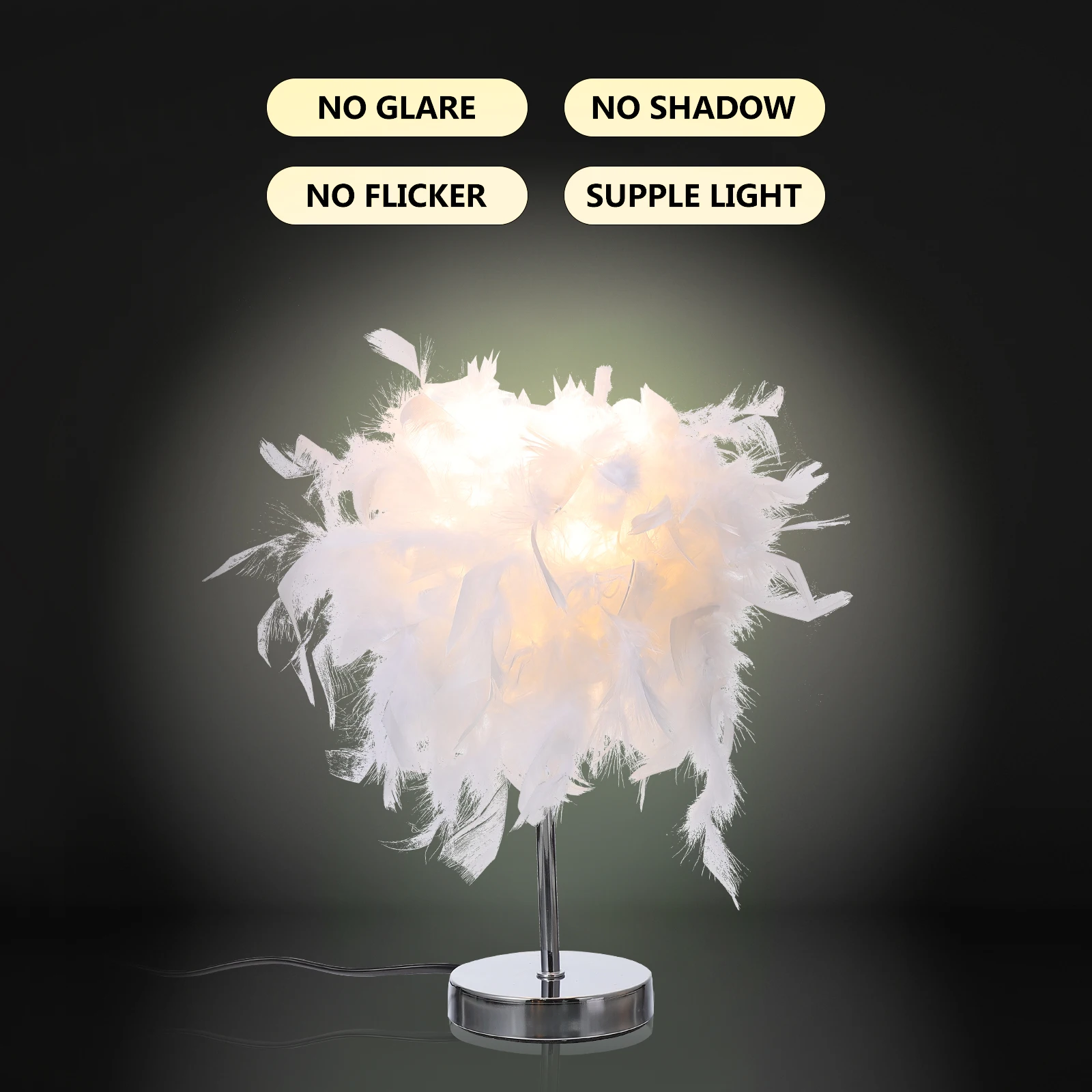 

Table Lamp Bedroom Decor Simple Desk Light Warm Lighting Bedside Night Lamp Metal Material Home Elegant Design