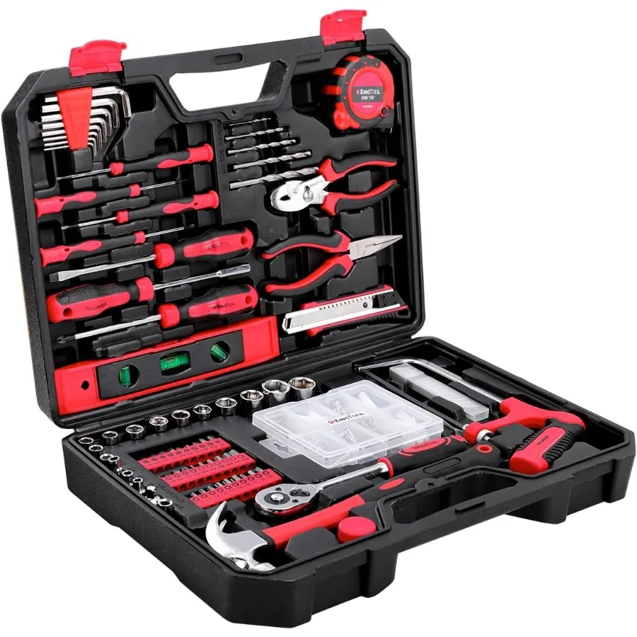 مجموعة أدوات إصلاح المنزل من KingTool مكونة من 226 قطعة مجموعة أدوات إصلاح السيارات المنزلية العامة للصيانة المنزلية وإصلاح السيارات