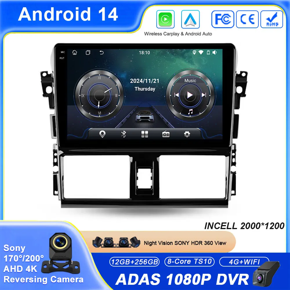 android-14-carplay-auto-pour-toyota-vios-xp150-2013-2020-autoradio-multimedia-gps-lecteur-de-navigation-stereo-4g-wifi-pas-de-dvd-2din