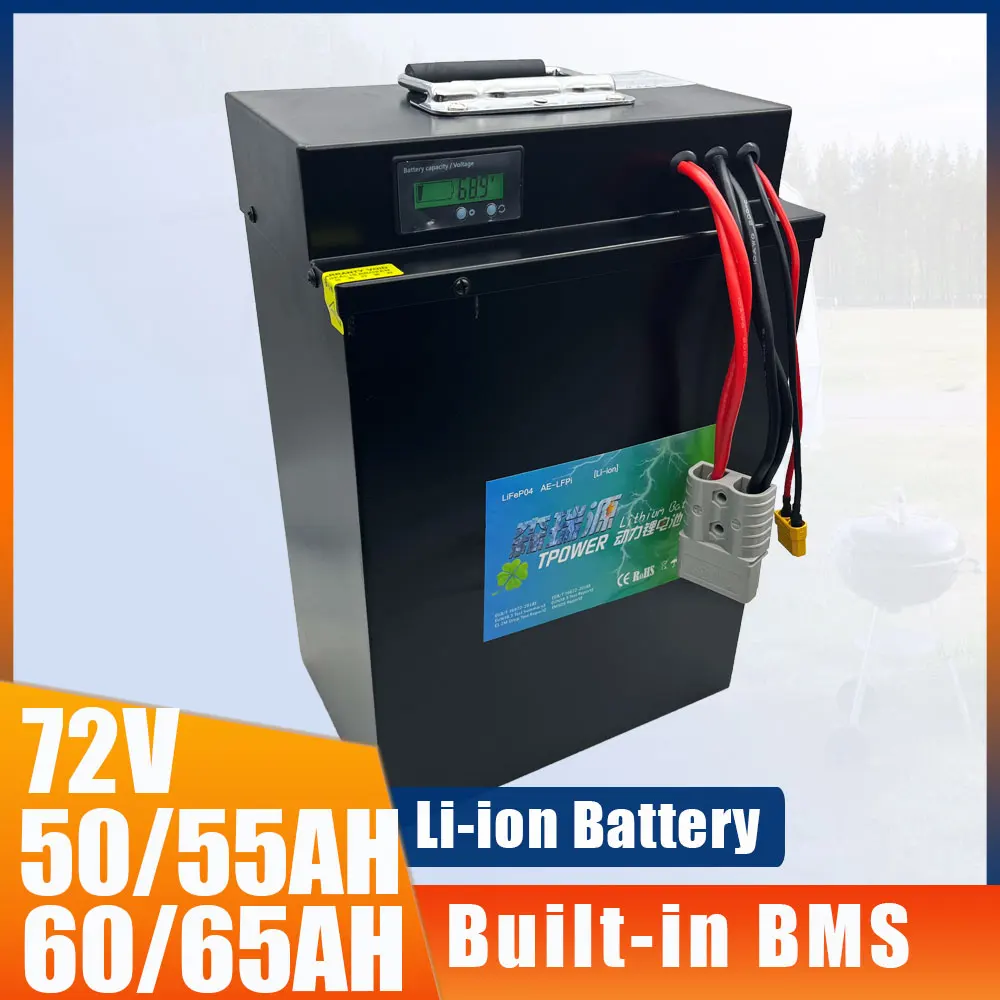 

SEENRUY 72V 50AH 55AH 60AH 65AH Li-ion With Charger 50A 100A 200A Tricycle Motorcycle Electronic Scooter Lithium Polymer Battery