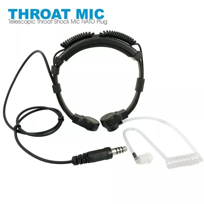 NATO Telescopic Throat Vibration Mic Headset Microphone U94 PTT Cable for Z Tactical Walkie Talkie Hytera HYT PD600 PD602 PD680