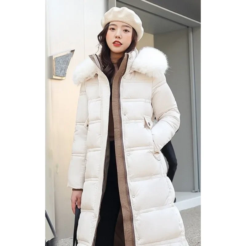 Women\'s Parkas Coat Urban Style 2024 Winter New Fur Collar Thick Loose Cotton Jacket Long Zipper Women Clothing Autumn Winter