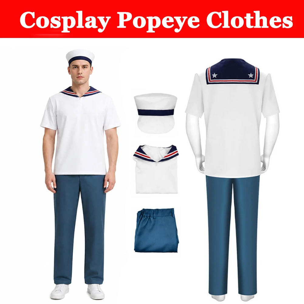Movie Popeye Slayer Man Cospaly Popeye Costume Hat Coat Trousers Men Stage Uniform Performance Suit Halloween Carnival Party