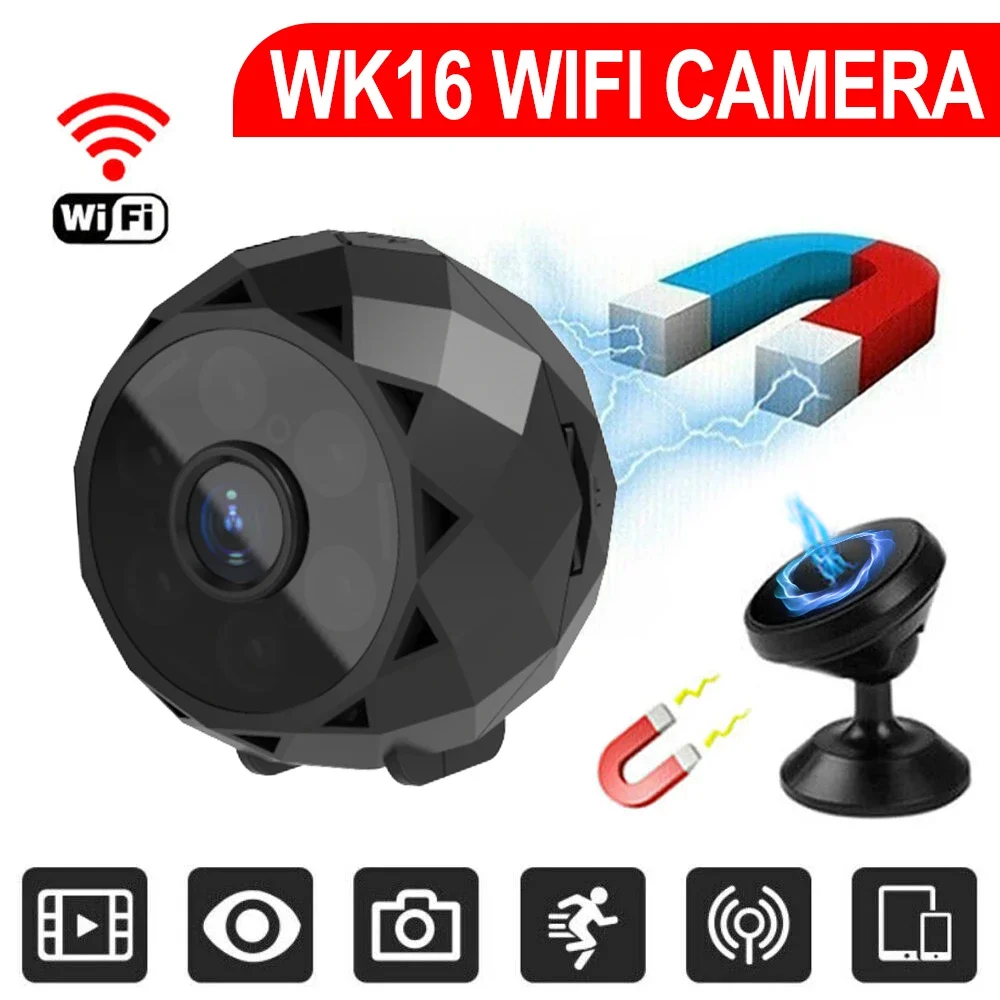 WK16 Mini Wifi Wireless Home Security Camera Strong Magnet Automatic Night Vision Body Intelligent Camera Indoor And Outdoor New