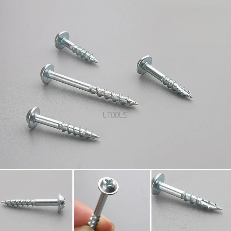 100pcs Woodworking Pocket Hole Screws Multifunctional Rust Resistance Solid Oblique Hole Self Tapping Screws Woodworking Tools