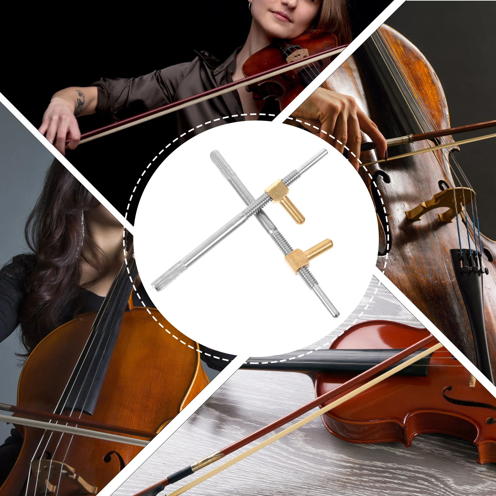 

2Pcs Violin Bow Screw String Instrument Fittings Parts Replacement