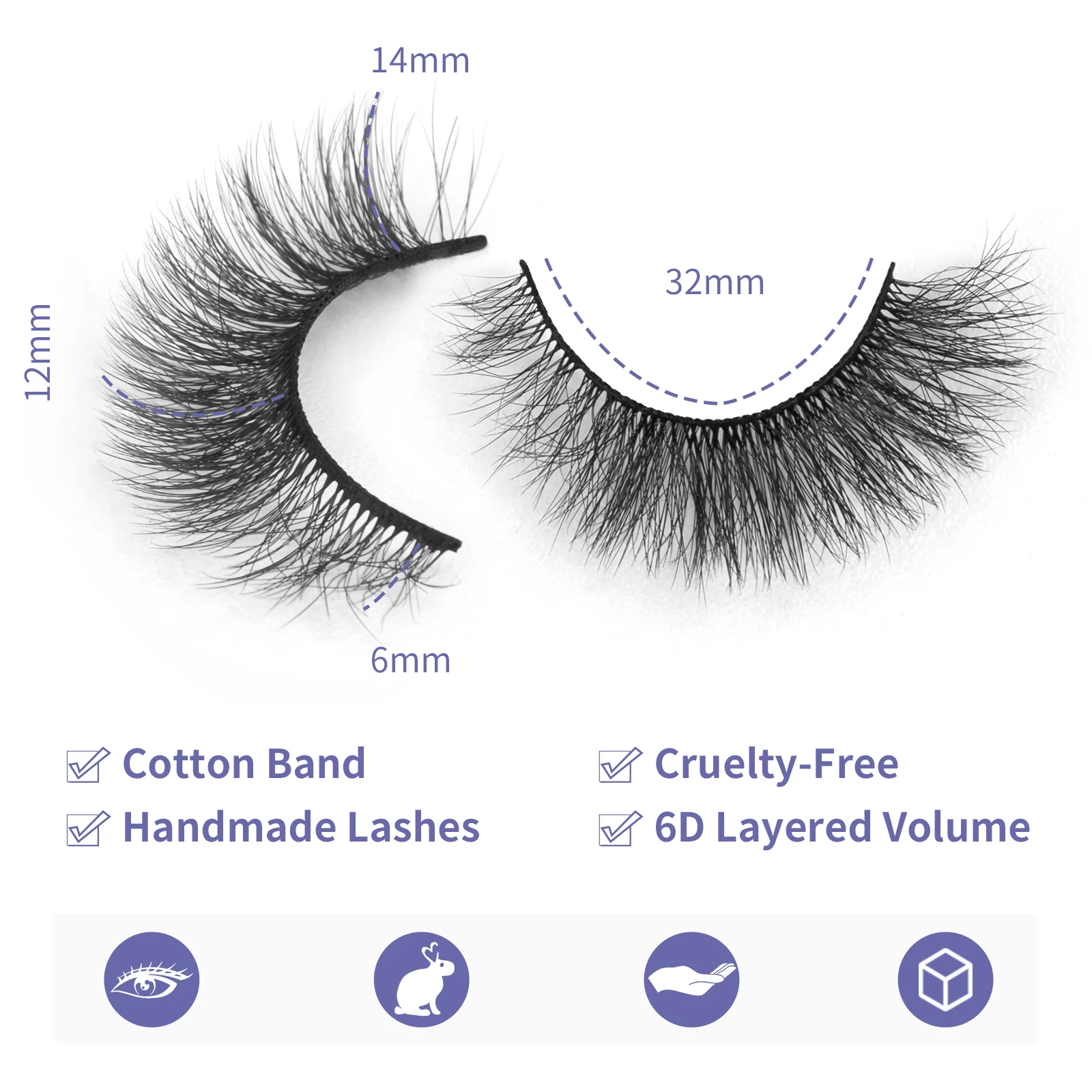 SEXYSHEEP False Eyelashes 6D Super Fluffy Wispy Faux Mink Eyelashes Cat/Fox Eye Effect Dramatic Lashes Eyelash Extension Makeup