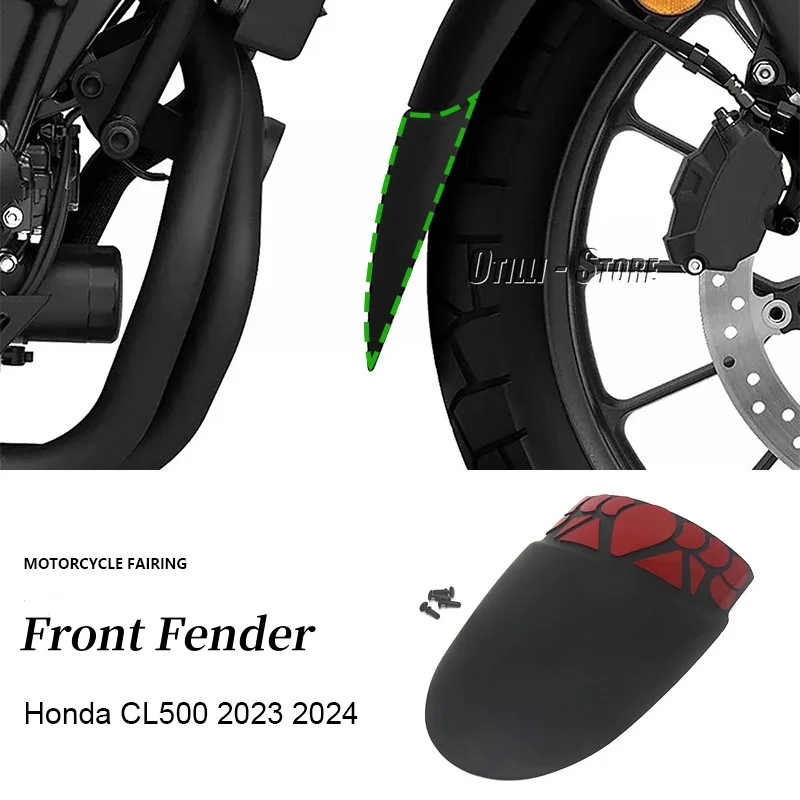 

Motorcycle 150mm Front Fender Extender ABS Mudguard Extension Black Splash Guard Extend For Honda CL500 CL 500 cl500 2023 2024