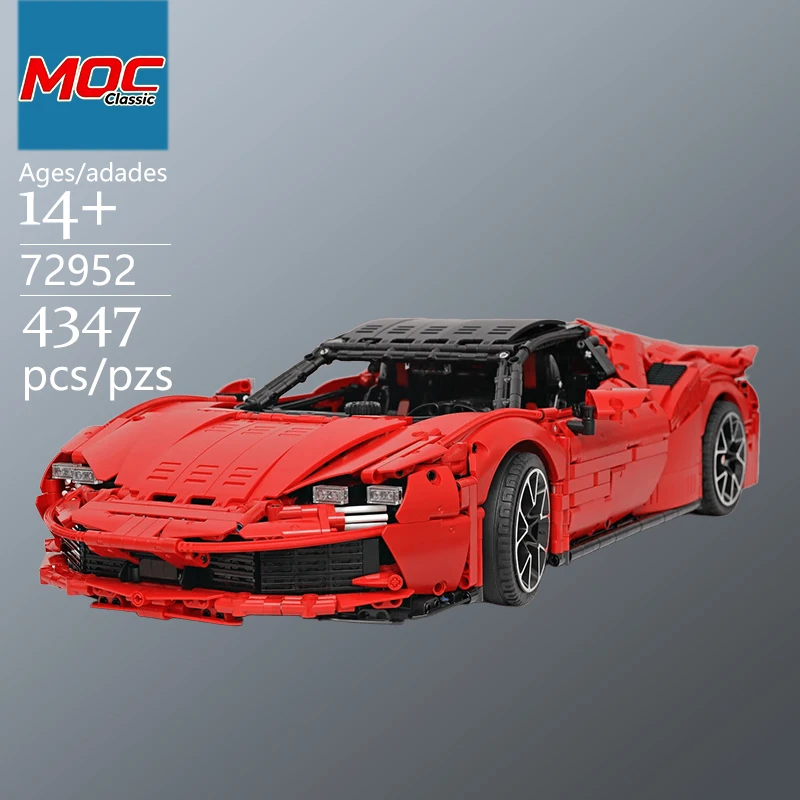 Specially Customized MOC Classic Sports Car SF90 Technic Building Block Model - Classic Recreated - Trendy Educational Toys