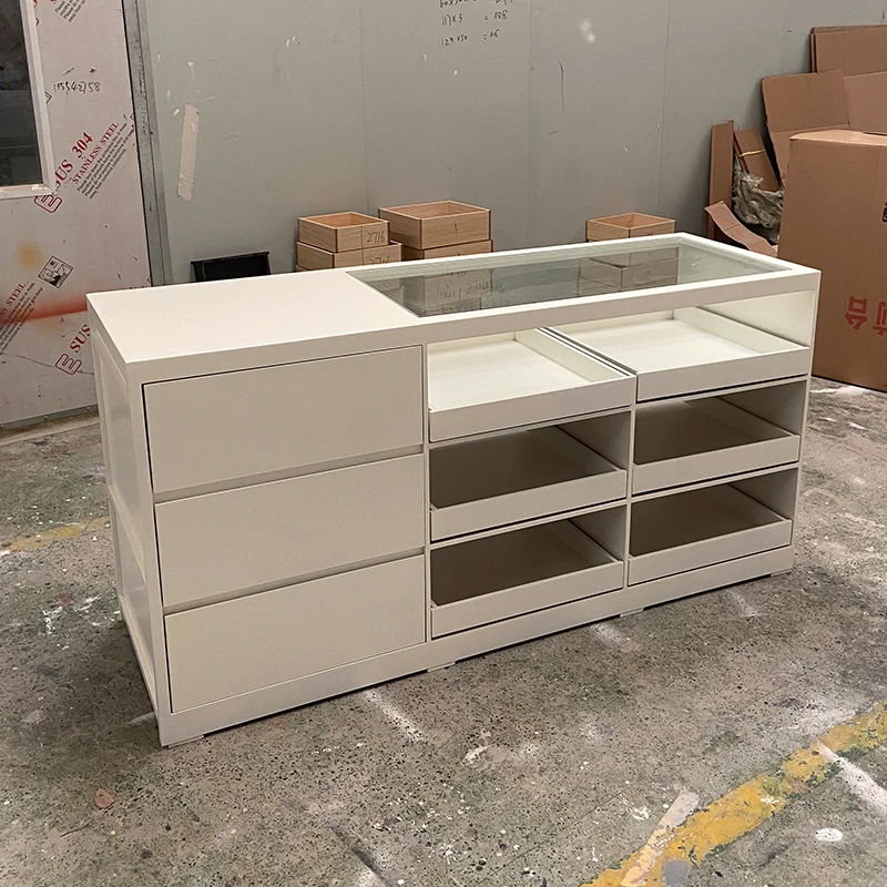 

Clothing store Nakajima table clothes and shoes display cabinet small bar women's clothing store Nakajima table paint decorative