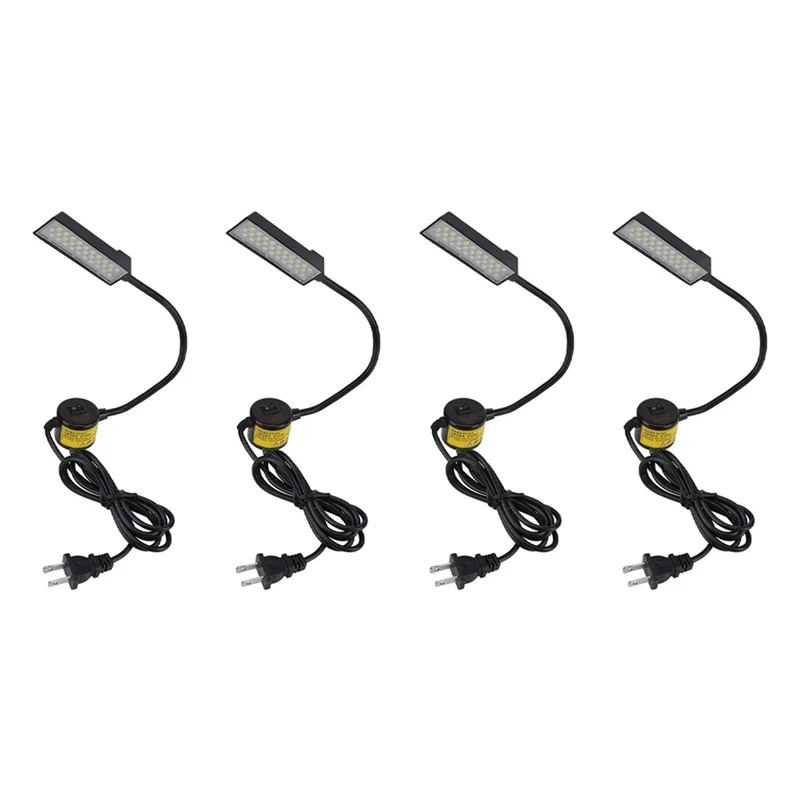 

YLS-4X30 светодиодный светильник для швейной машины, швейное освещение для верстака, токарного станка, сверлильный станок, гибкая рабочая лампа на гибкой стойке, вилка стандарта США