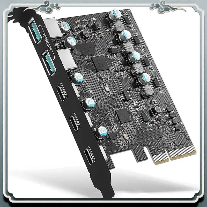 Premium 3X Pcie To USB 3.2 Gen 2 Adapter Card PCI Express Expansion Card PCI-E Add-On Cards Riser For PC Windows 10/8/7 And MAC