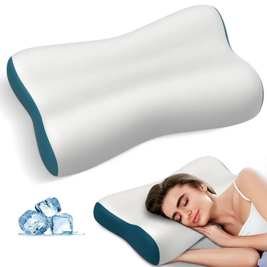

Neck Pillow for Pain Relief, Contour Memory Foam Pillows Ergonomic Pillow Orthopedic Cooling Pillow Bed Pillow Neck Support for