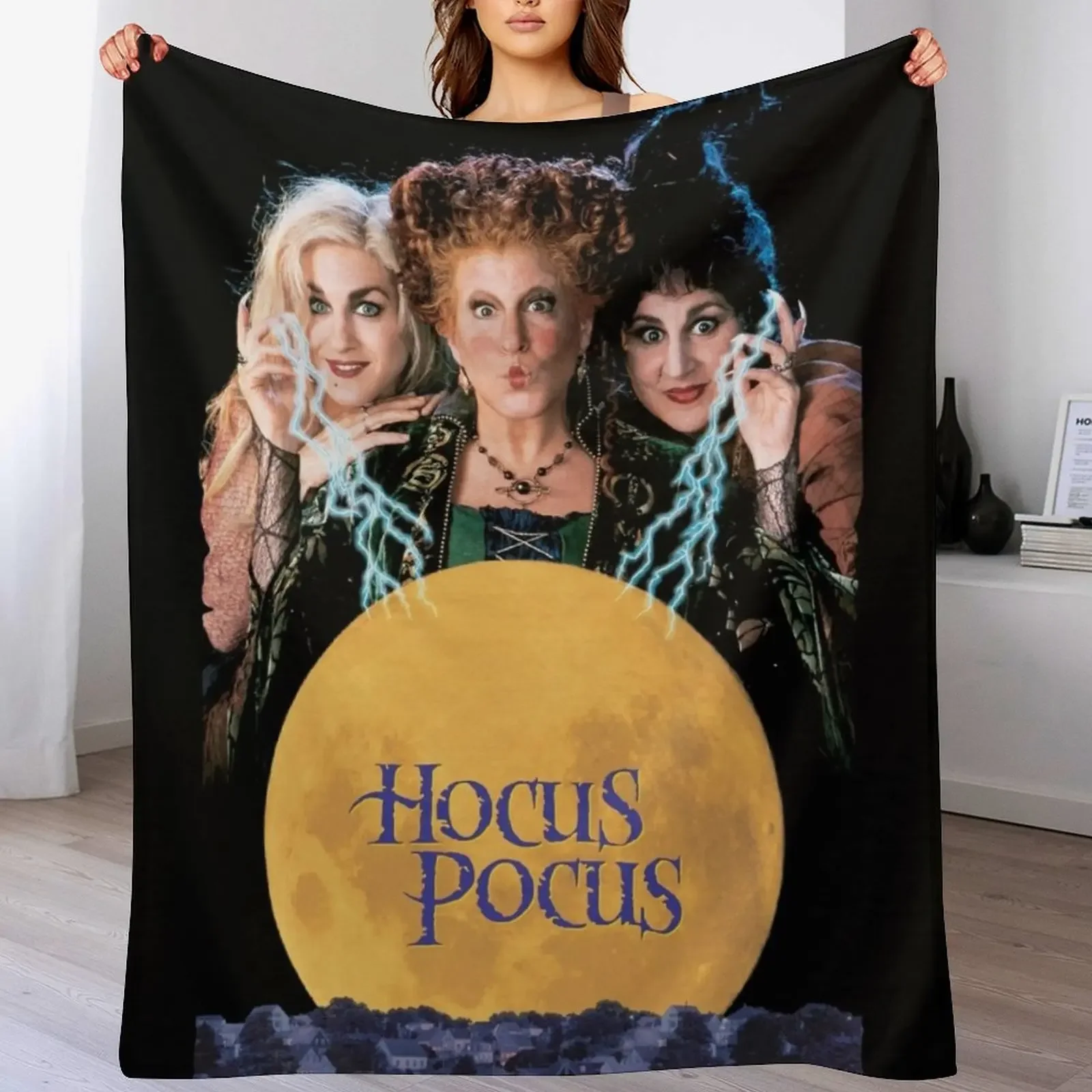 

logo hocus magic pocus Throw Blanket Personalized Gift Plaid Vintage Extra Large Throw Blankets