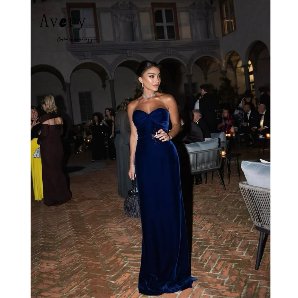 

Avery Custom Blue Fishtail Sweetheart Sleeveless Long Elegant Evening Party Dresses 2026 Woman Luxury Evening Dress Women's Prom