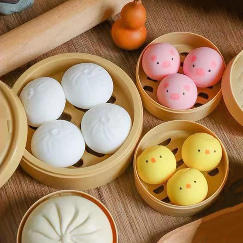 Mainan Squishy Bentuk Pangsit Kartun, Bola Anti Stres, Mainan Sensorik Fidget untuk Meredakan Kegembiraan, Squishy Tabas Abreact, Hadiah Kejutan Squishy