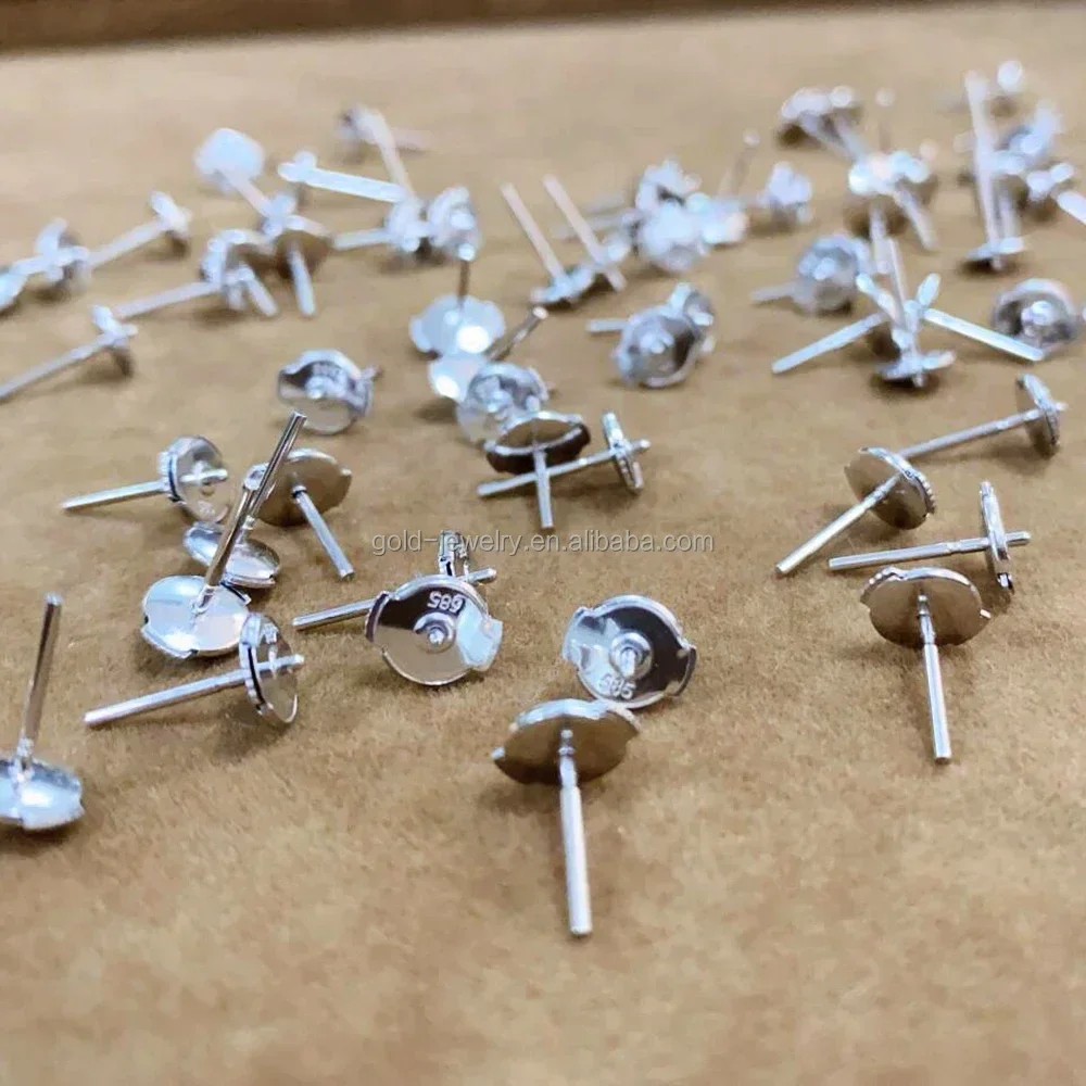 14K Real Gold Jewelry Pure Gold Earrings Back Ear Pads Plugs Accessories Jewelry Finding