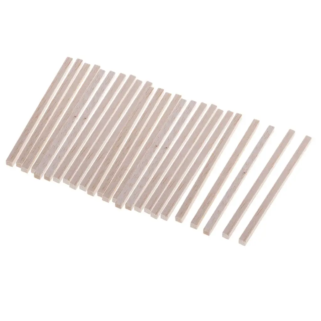 25pcs Natuurlijke Lege Rechthoek Onvoltooide Balsahout Houten Stokken Deuvel Staven voor Model Maken Kinderen Educatief Speelgoed 5x5mm