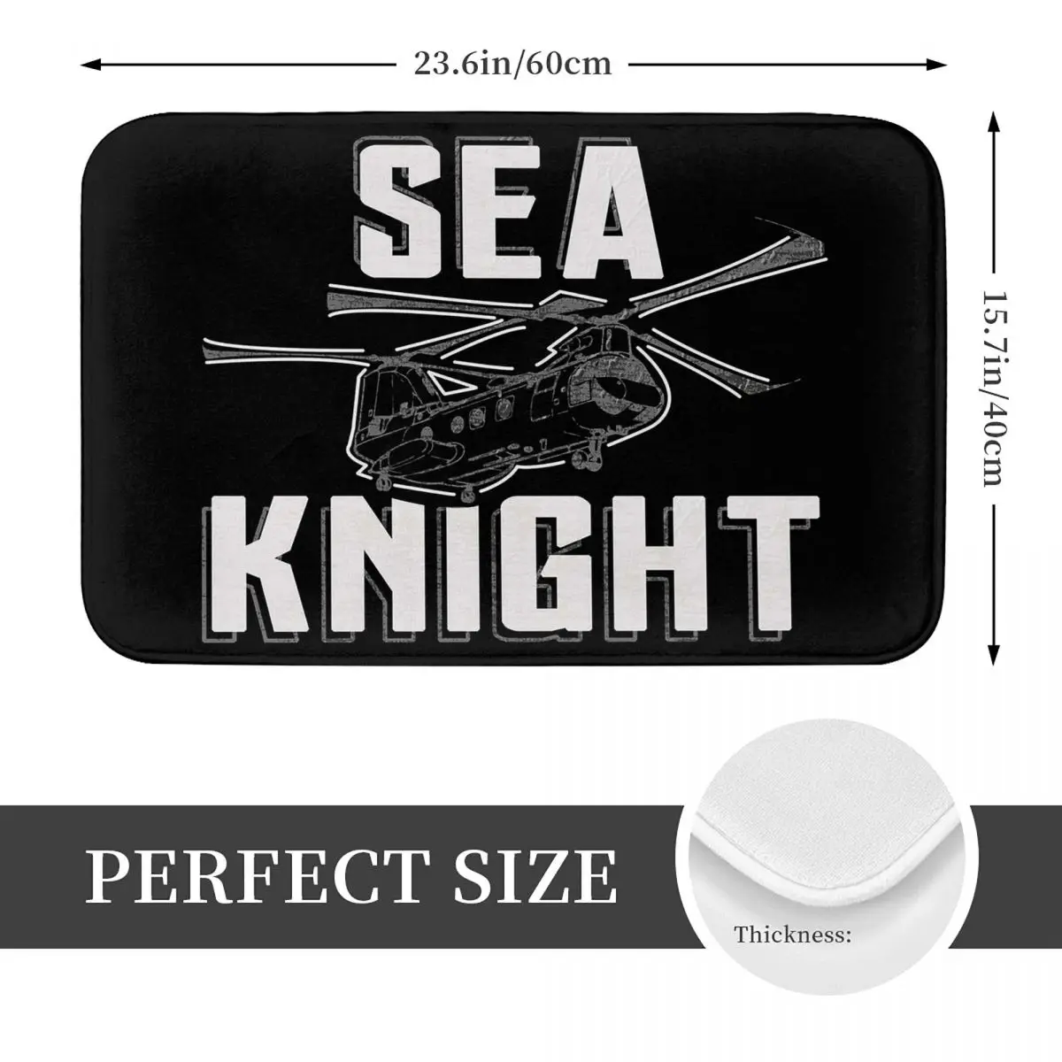 Army Helicopter Sea Knight Doormat Non-slip Super Absorbent Bath Mats Home Entrance Rugs Kitchen Living Room Carpet Footpad