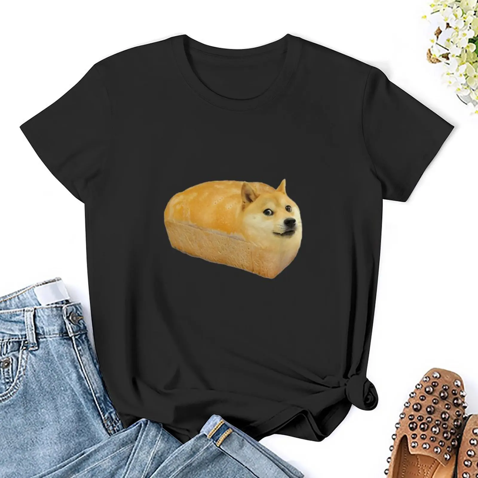 Fashionhiba Inu Doge Bread Meme Dog t-shirt tees abbigliamento estivo t-shirt anime per donna cotone