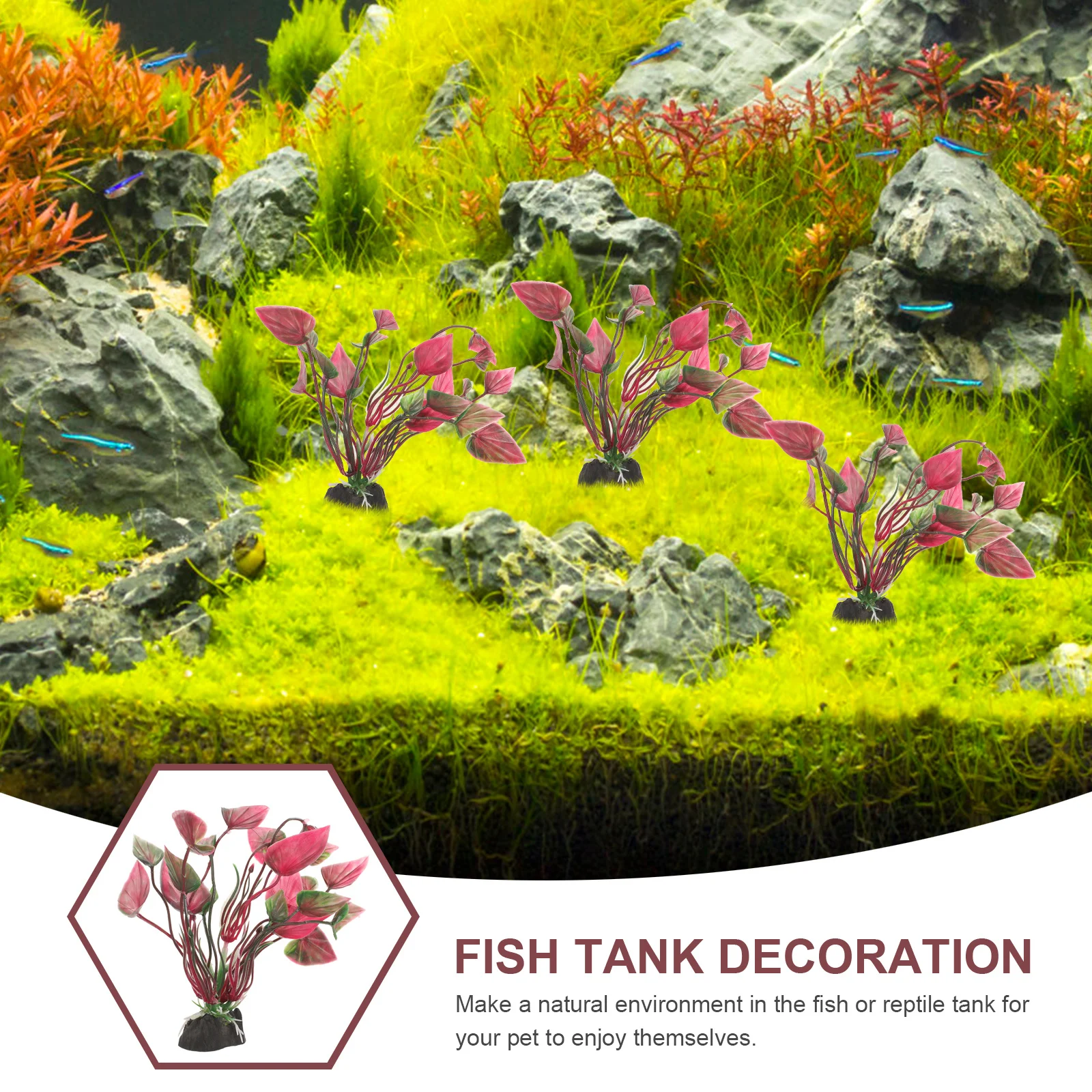 

Fish Tank Plastic Plants Realistic Durable Artificial Aquarium Decoration Lifelike Grass Scene Aquarium Plastic Plants