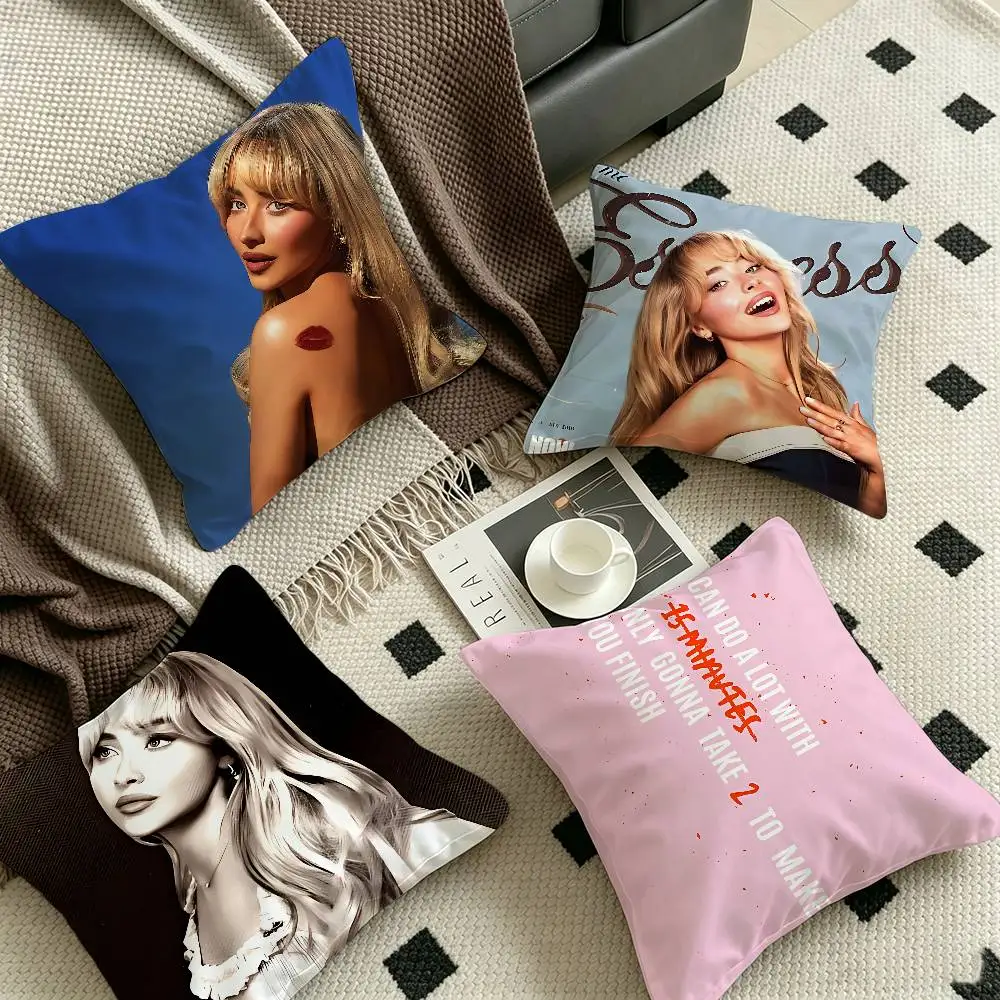 HOt Singer S-Sabrina Carpenter Personalized picture text home decorative pillows Household Gifts 45x45cm