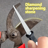 Diamond sharpening stone with one stone and two birds, double-sided flat and curved design, easy to grip handle Knife Sharpener