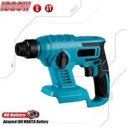 1000W 3600rpm Cordless Electric Rotary Hammer Rechargeable 8600ipm Electric Hammer Drill Power Tools For Makita 18V Battery