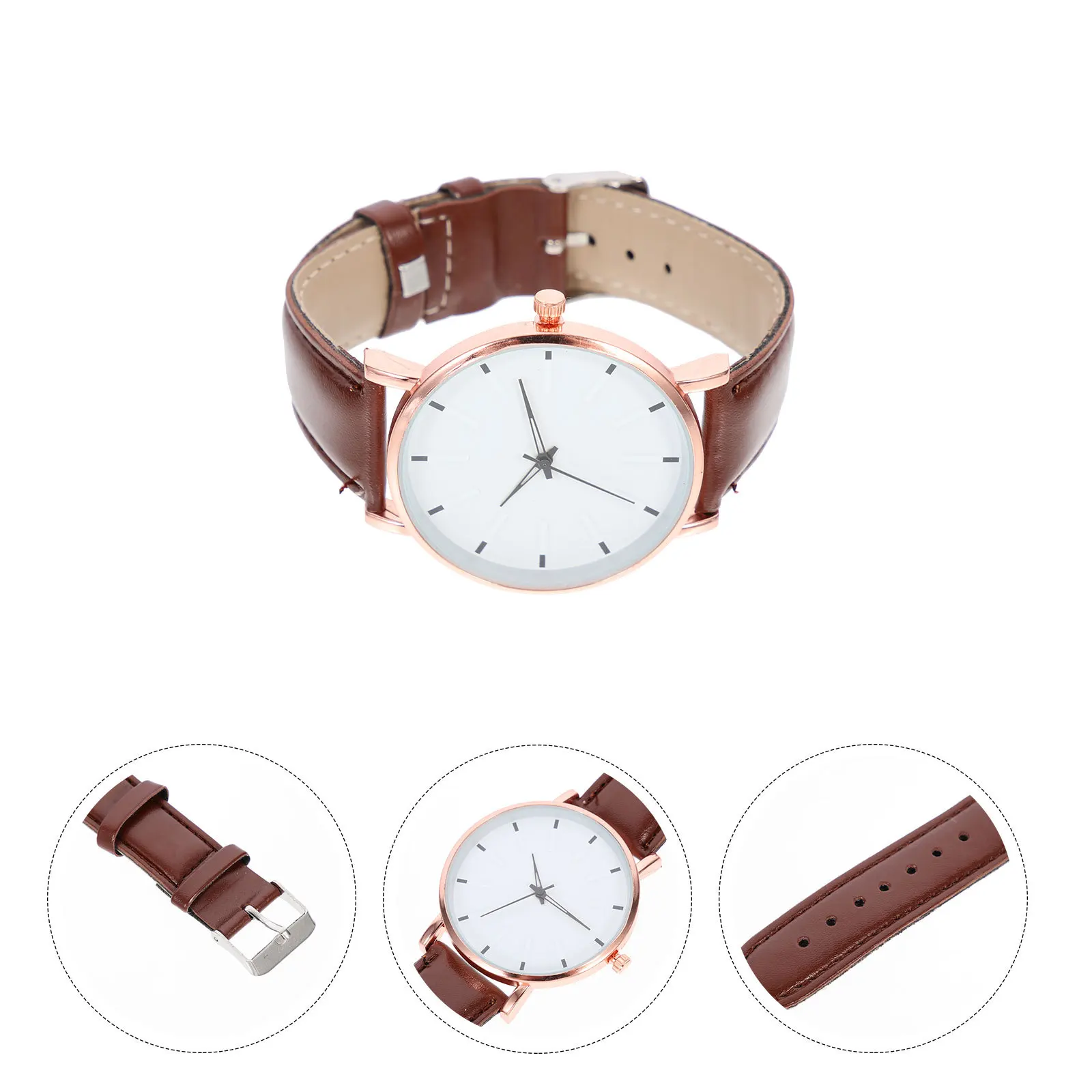 

Men's Thin Quartz Watch with Strap Simple Design Business Casual Wristwatch Accurate Timekeeping Adjustable Comfortable