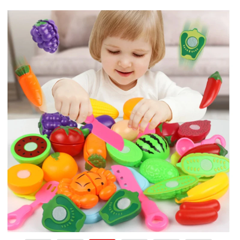 10PC /Set Plastic Kitchen Toy Fruit Vegetable Cutting Kids Pretend Play Toy Educational Cook Cosplay Kitchen Toys