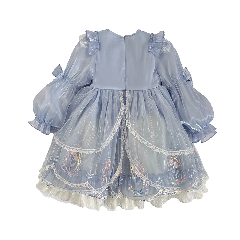 2024 new summer girl Princess Lolita dress Little girl Spring and Autumn fluffy dress Baby dress comfortable breathable fabric