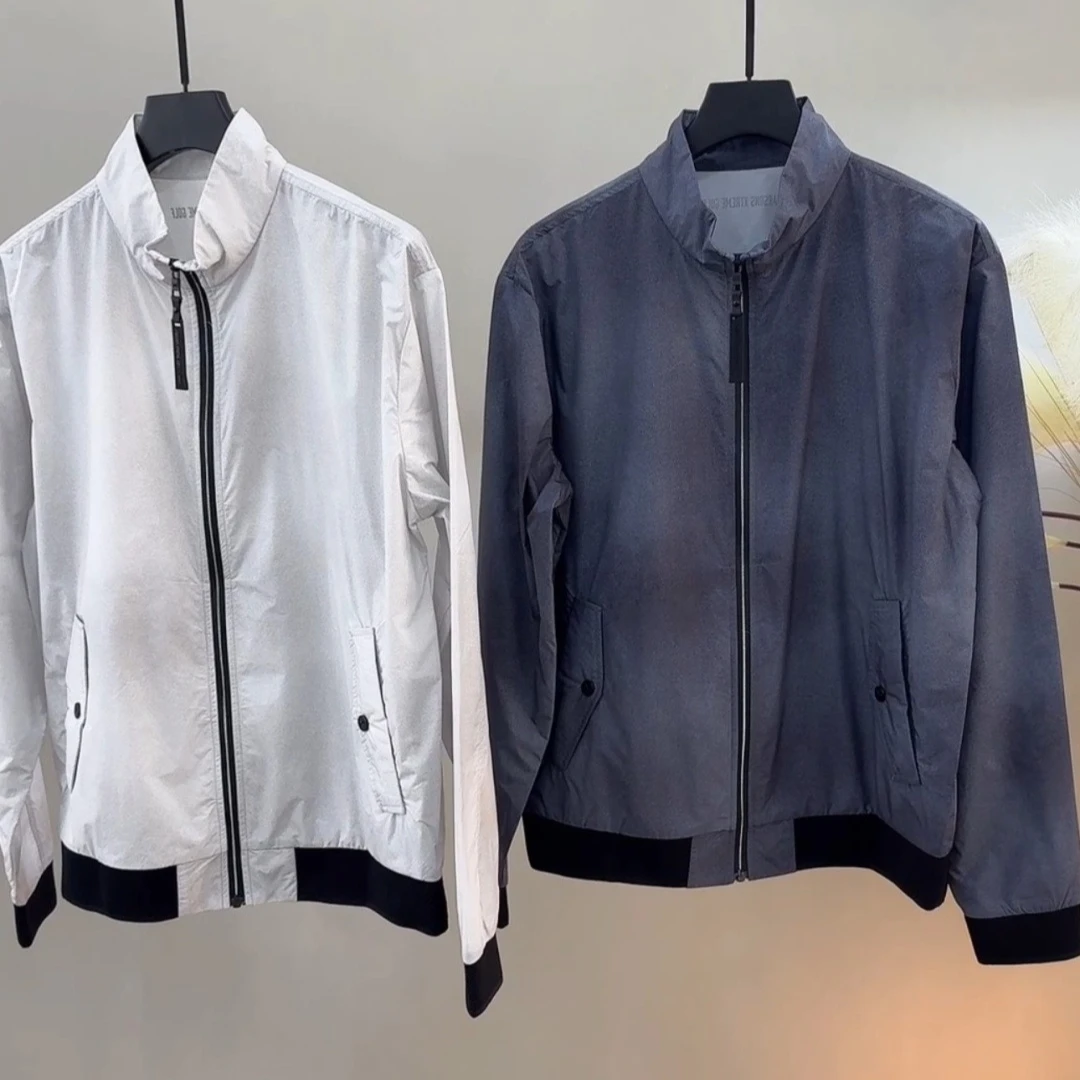 Men's Golf Zip-Up Stand Collar Jacket 2026 Fall New Original Korean Luxury Letter Print Casual Windproof Breathable Quick-Dry