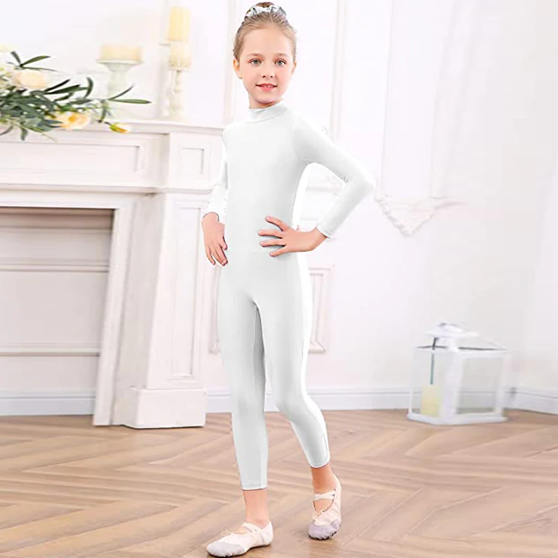 AOYLISEY Girls Long Sleeve Ballet Dance Unitard Kids Gymnastics Bodysuit Leotard Children's Skate Jumpsuit Stage Perform Costume