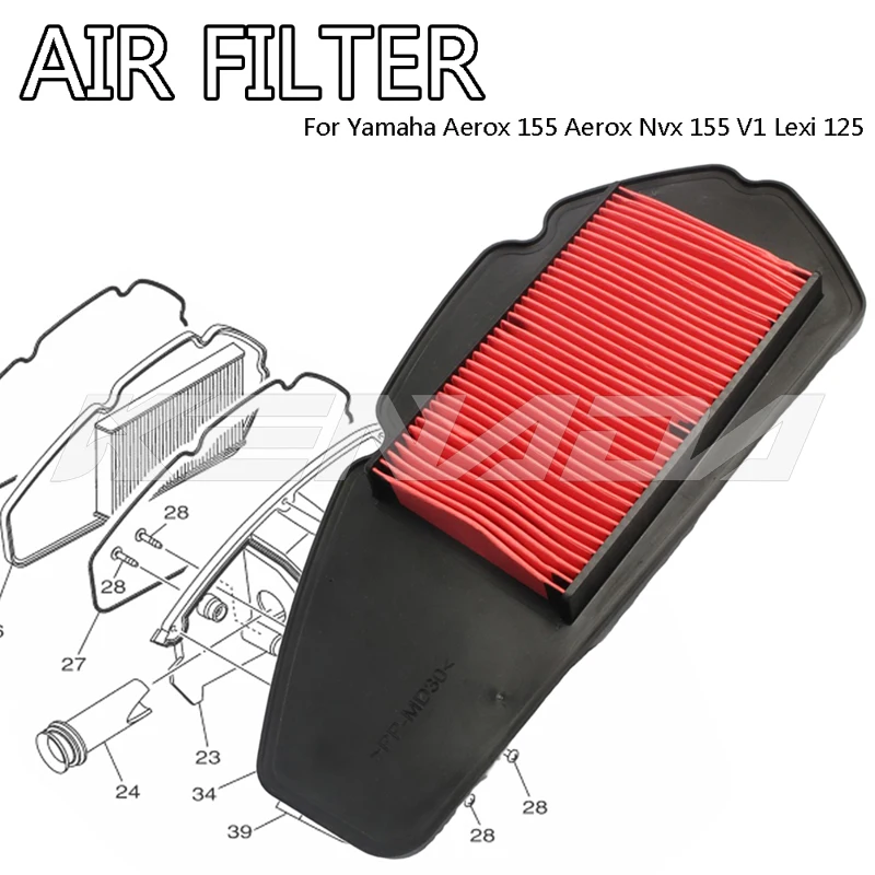 For Yamaha Aerox 155 Aerox Nvx 155 V1 Lexi 125 Air Filter