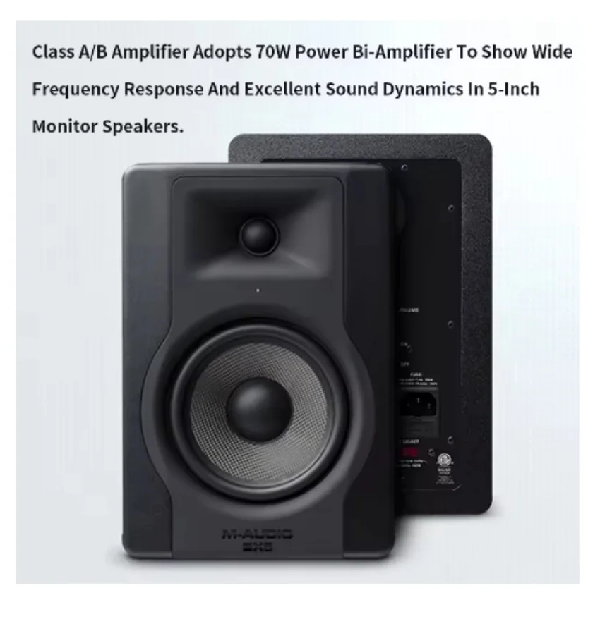 M-Audio 5 Inch Speaker HiFi Power Audio Wooden Speaker Active Monitoring Bookshelf Surround Home Theater High Fidelity Speaker