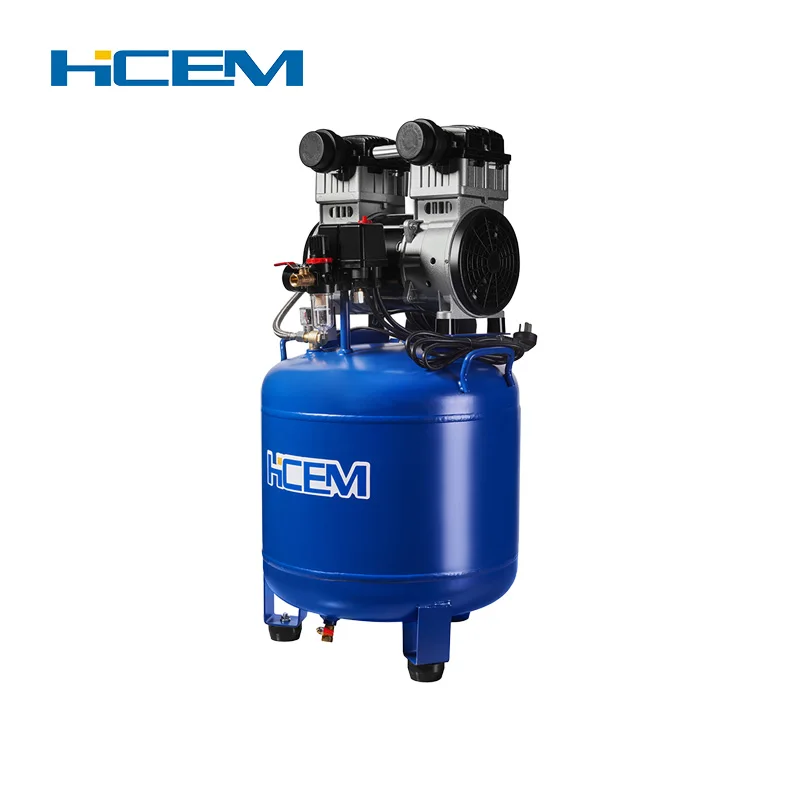 1100W 50L Compact Piston Silent Dental Portable 220VAC Oil-Free Compressor with Air Cooled Motor Engine Air Compressor