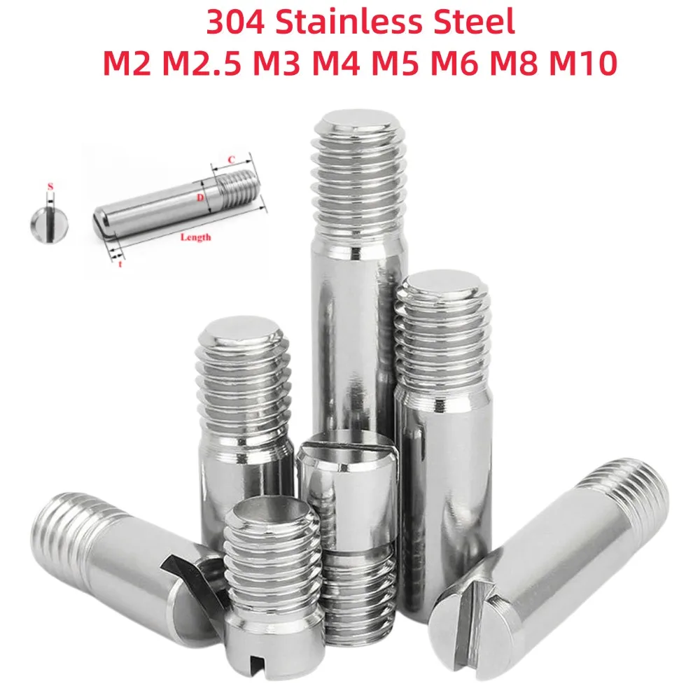 10pcs M2 M2.5 M3 M4 M5 M6 M8 M10 GB878 304 Stainless Steel Slotted Head Solid Dowel Pin Positioning Roll Shaft Fastener