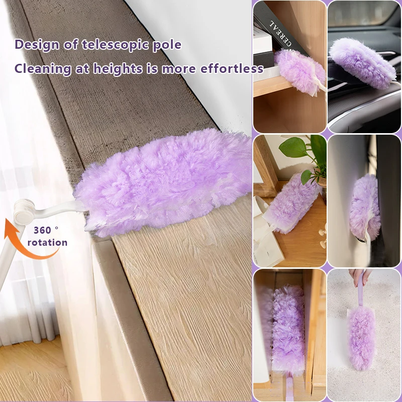 Doble Cara 360 °   Precipitador electrostático para limpiar el polvo, limpieza de telaraña, plumero desechable para techo y escritorio