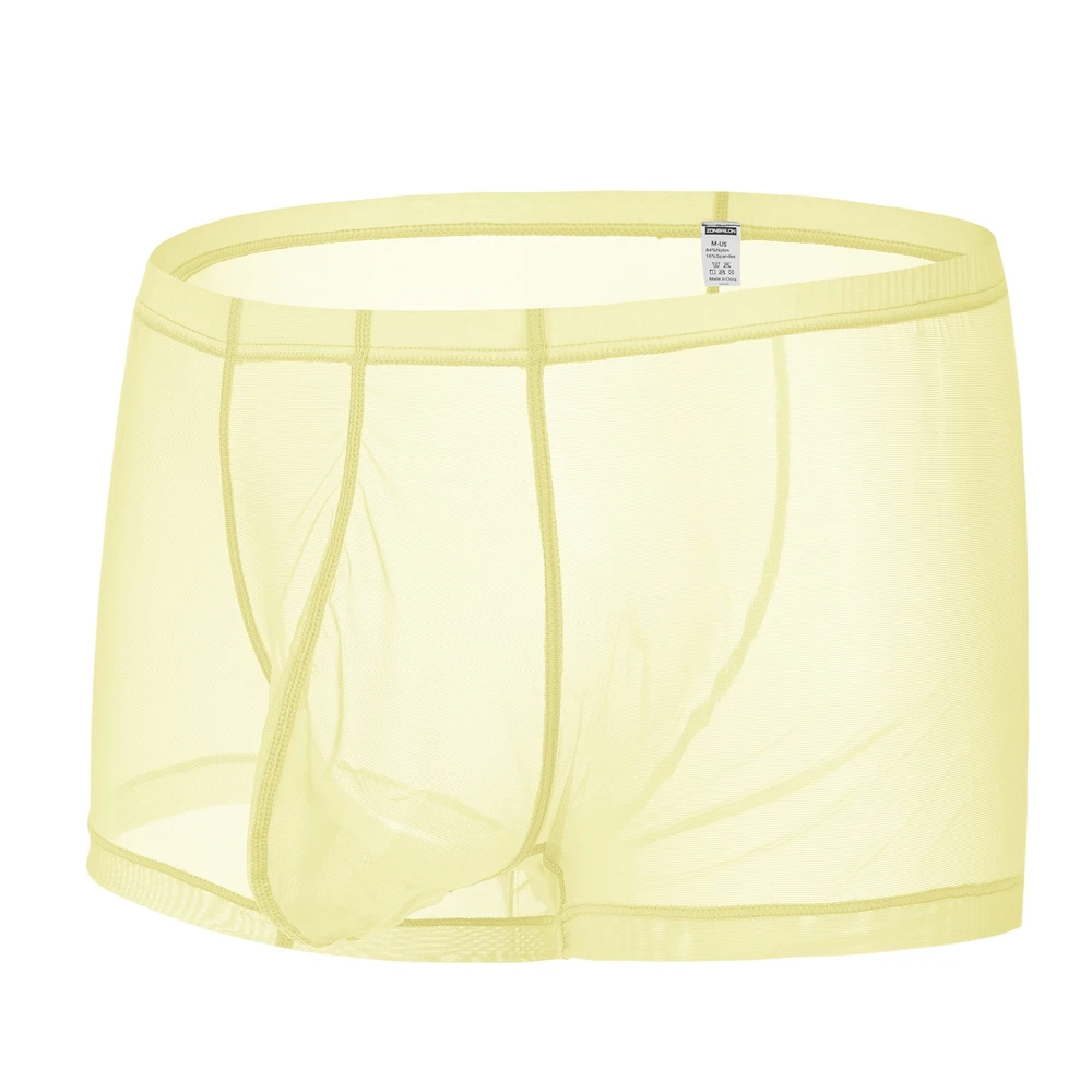 Zonbailon Men's Breathable Cool Mesh Trunks Boxers Sexy Transparent  Underwear M-3XL