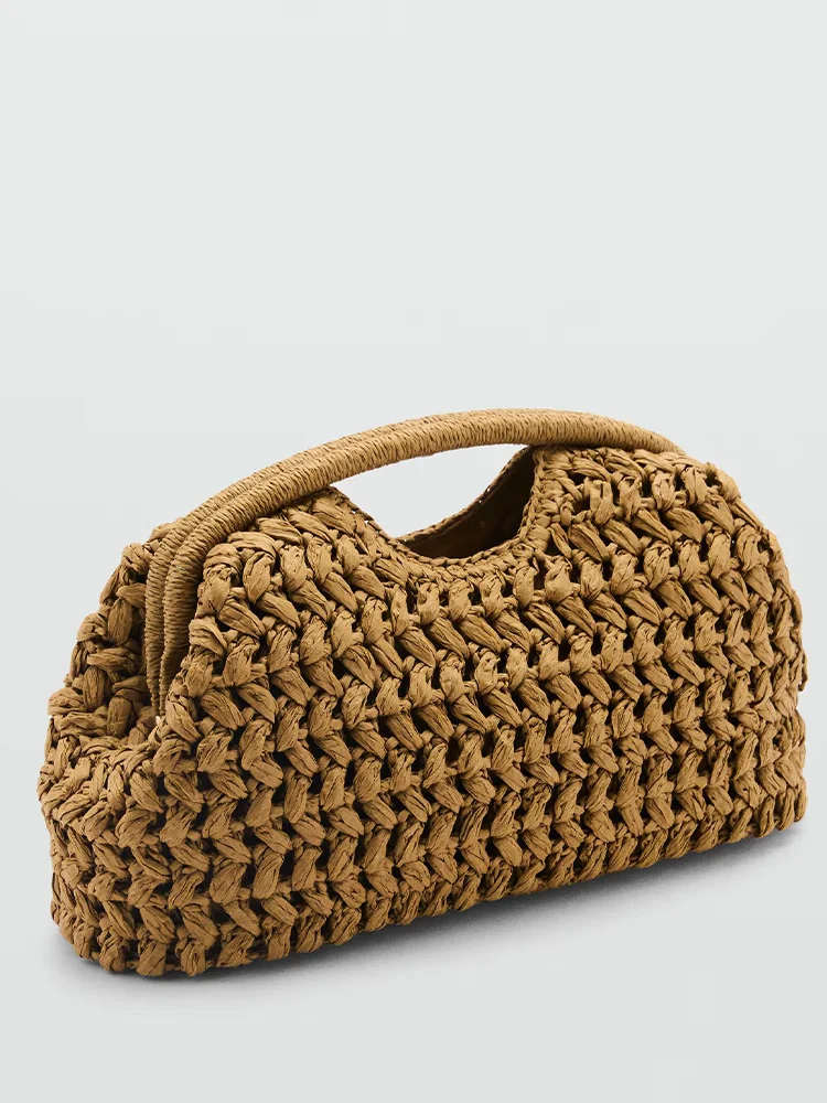 

ZAR FENDEN2025 New Faion Artistic Women's Handbag Beach Travel St Woven Clutch Bag Single oulder Strap Casual Sle