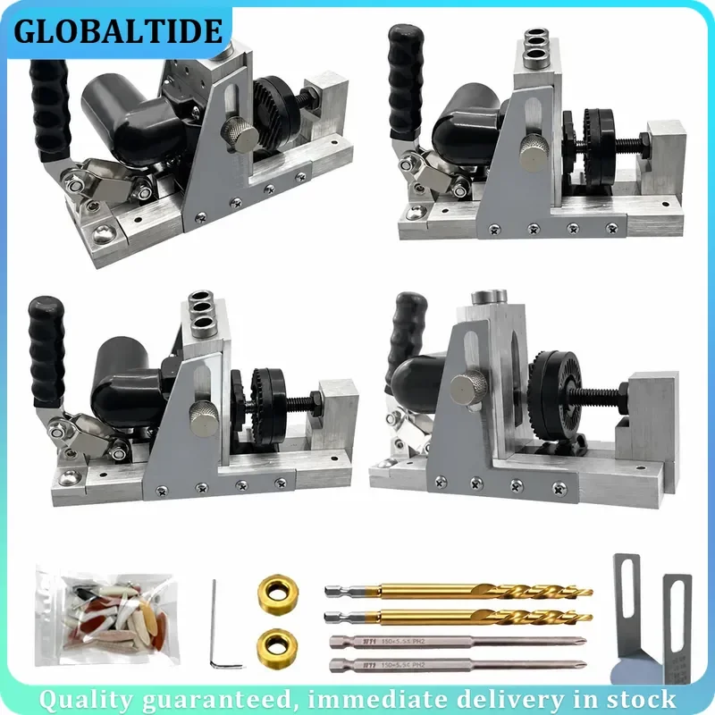 9.5mm Oblique Hole Locator with Dust Hose Drill Bits Pocket Hole Jig Kit Woodworking Drill Guide Set Hole Puncher