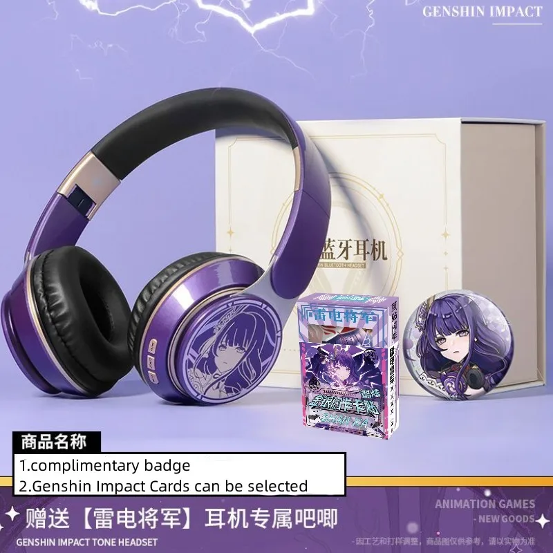 Genshin Dampak Headset Bluetooth Nirkabel Xiao Tartaglia Cosplay Prop Permainan Karakter Ponsel dengan Lencana untuk Hadiah Ulang Tahun Anak