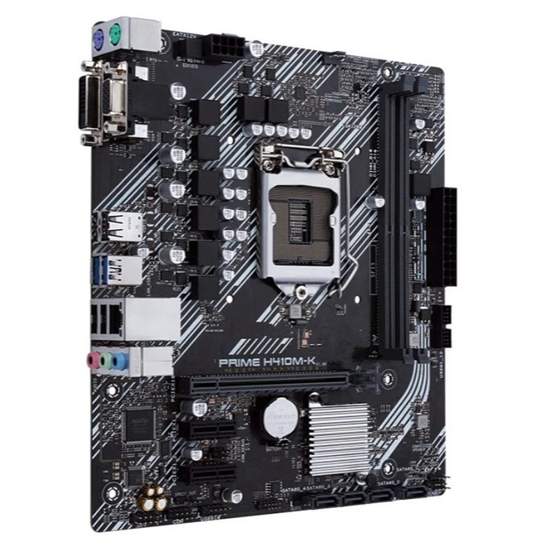 Usado para intel prime H410M-K placa-mãe original h410 ddr4 64gb lga 1200 usb3.0 sata3 pci-e 3.0 desktop mainboard