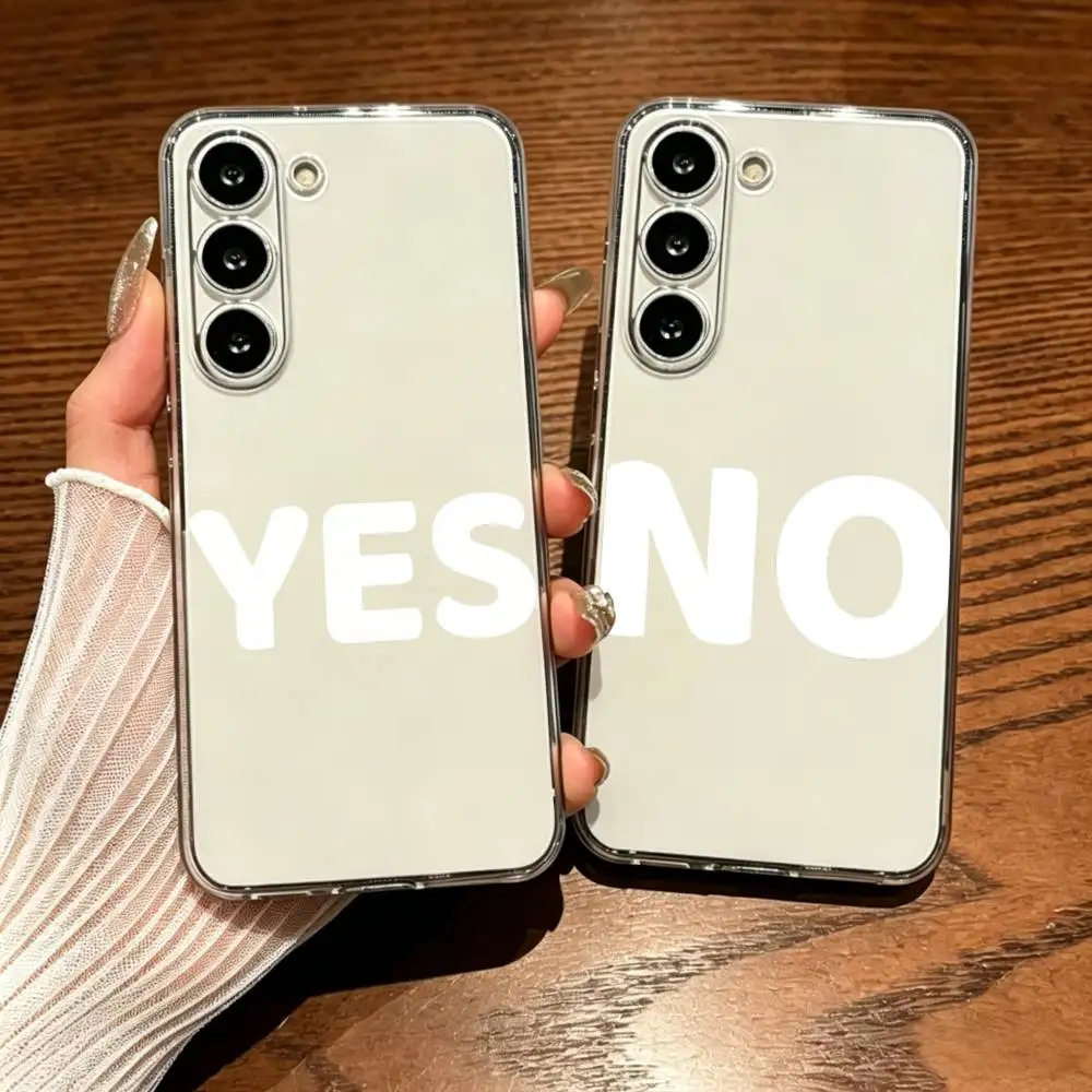 YES NO 67 NPC Anti-Fall Transparent Printed Phone Case For Samsung Galaxy A73/A72/A71/A53/A52/A51/A22/A91/A80