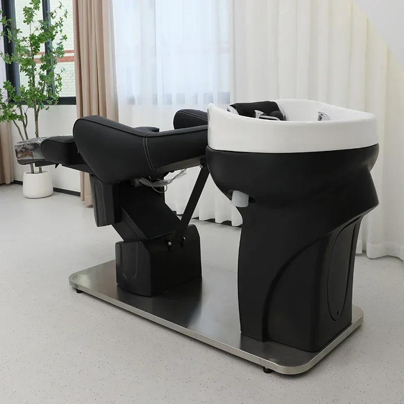 كراسي شامبو فاخرة لصالون الحلاقة مخصصة لسرير رفع كهربائي كراسي شامبو لصالون الشعر Fotel Fryzjerski أثاث سبا QF50SC