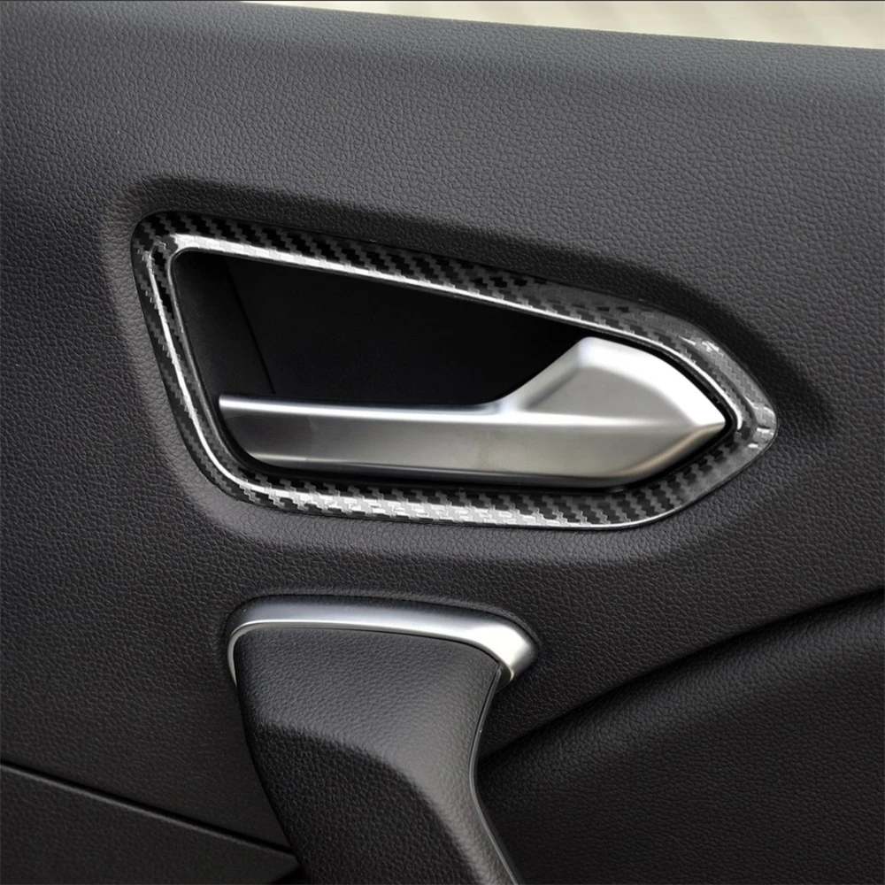 Accessories For 2019-2024 Renault Clio Arkana Captur LUTECIA Triber Inside Door Handle Bezel Trim Moldings Carbon Fiber Styling