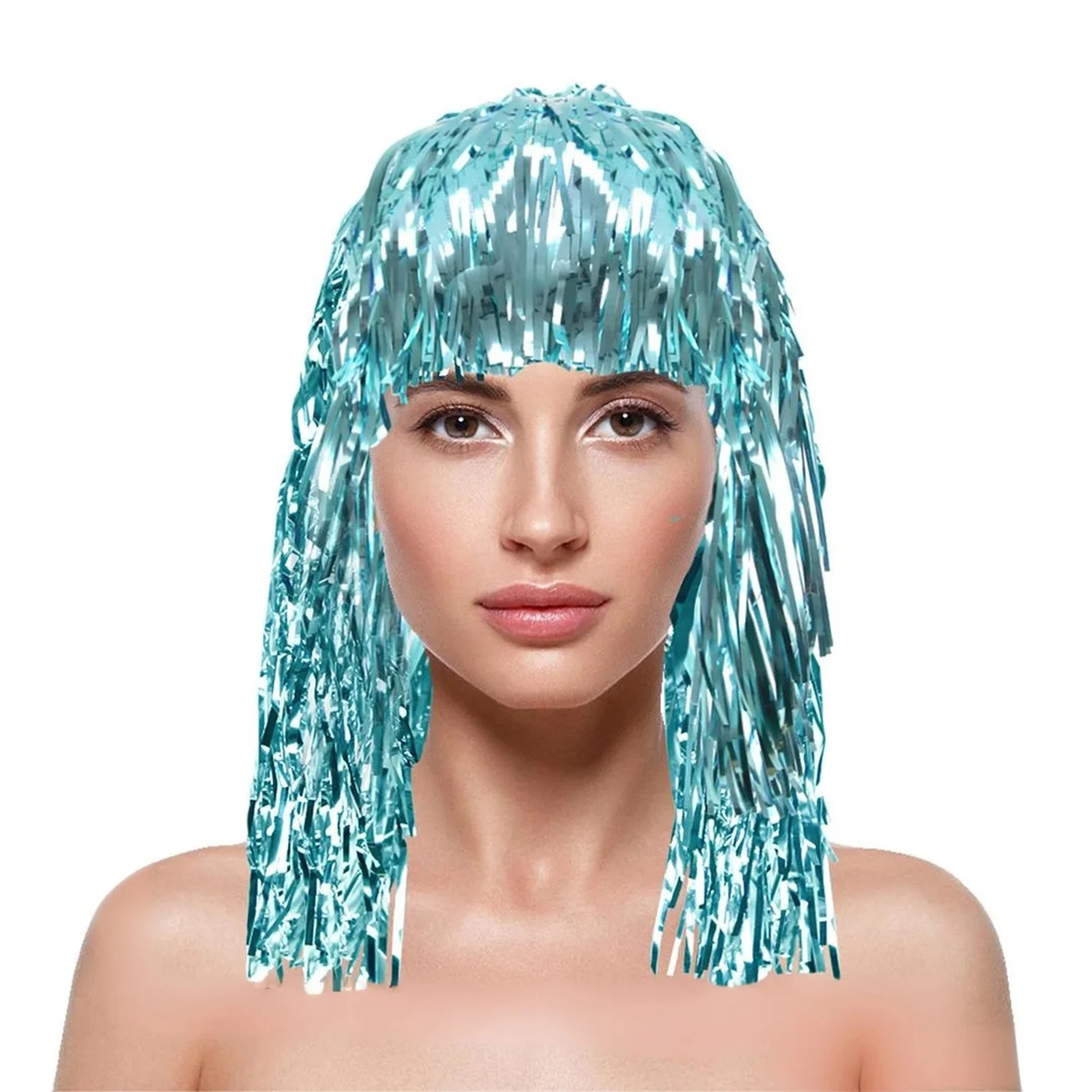 วิกผมงานคาร์นิวัล หมวกกันฝน ของตกแต่งสำหรับสัตว์เลี้ยง วิกผมสำหรับงานปาร์ตี้วันหยุด วิกผมแบบมีประกาย ที่คาดผมพู่เชียร์ลีดเดอร์ พัดหลากสีสัน ไม่อับชื้น น้ำหนักเบา