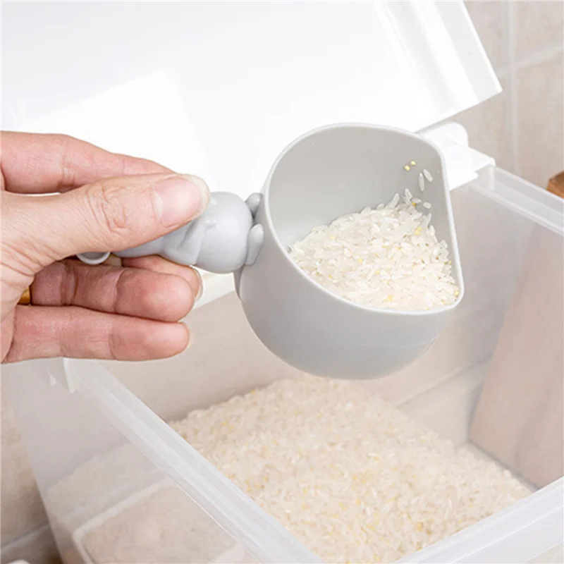 ABRS-3Pcs البلاستيك ماوس شكل الأرز قياس كوب ملعقة ماء الحبوب الأرز مجرفة مغرفة الإبداعية أدوات المطبخ المنزلية والأدوات